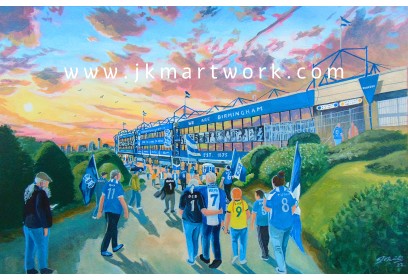 St Andrews Stadium 'Going to the Match' Fine Art Print - Birmingham City FC